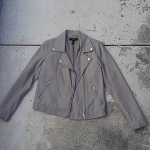 Beige faux leather jacket